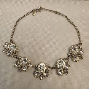 Gold and Silver Floral Crystal Necklace